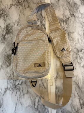 adidas Beige Patterned Sling Bag with Logo